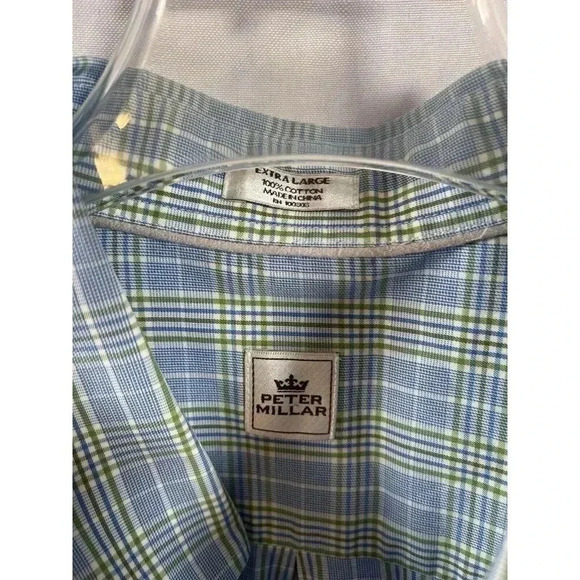 Peter Millar L/S Button Down Shirt Men’s Sz XL Multicolor Plaid 100% Cotton - Picture 3 of 7